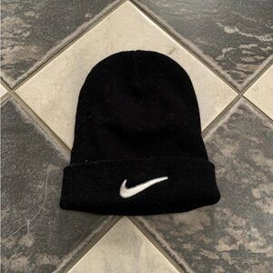 Nike Black Knit Hat with Logo